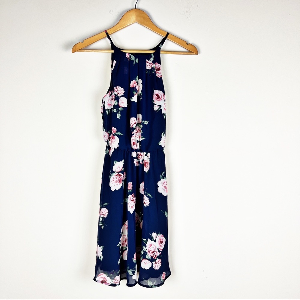 2/$14 Blue Rain Floral Dress XXS